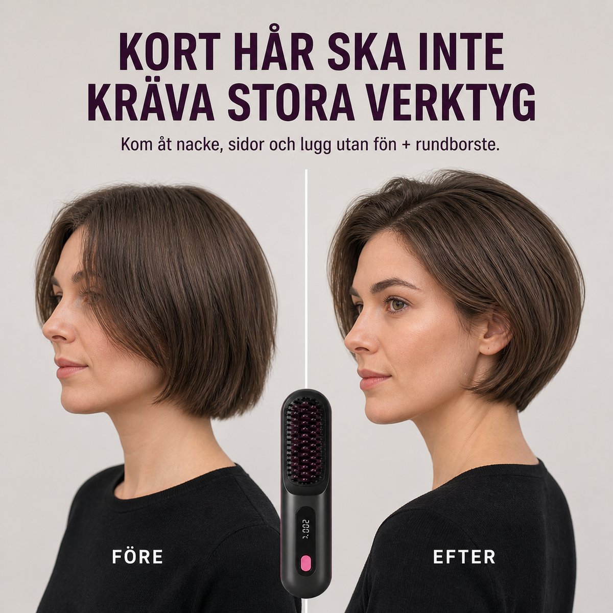 VolymBorste – sladdlös värmeborste för kort hår