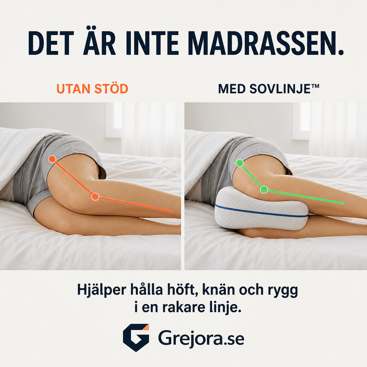 Grejora SovLinje™ – knäkudden för sidosovare