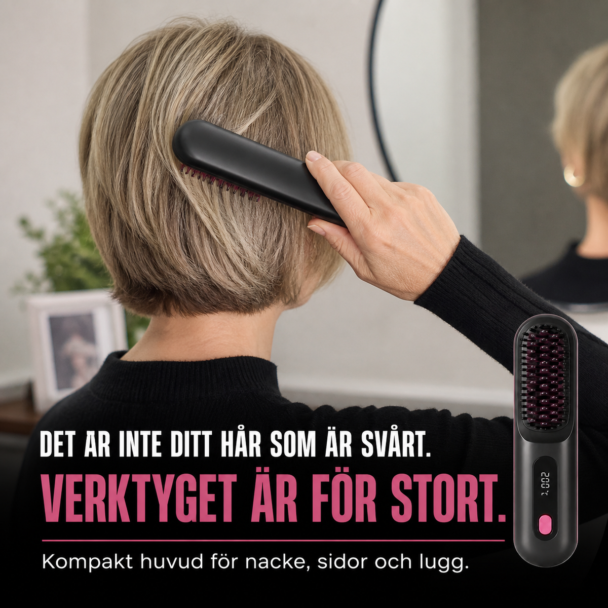 VolymBorste – sladdlös värmeborste för kort hår