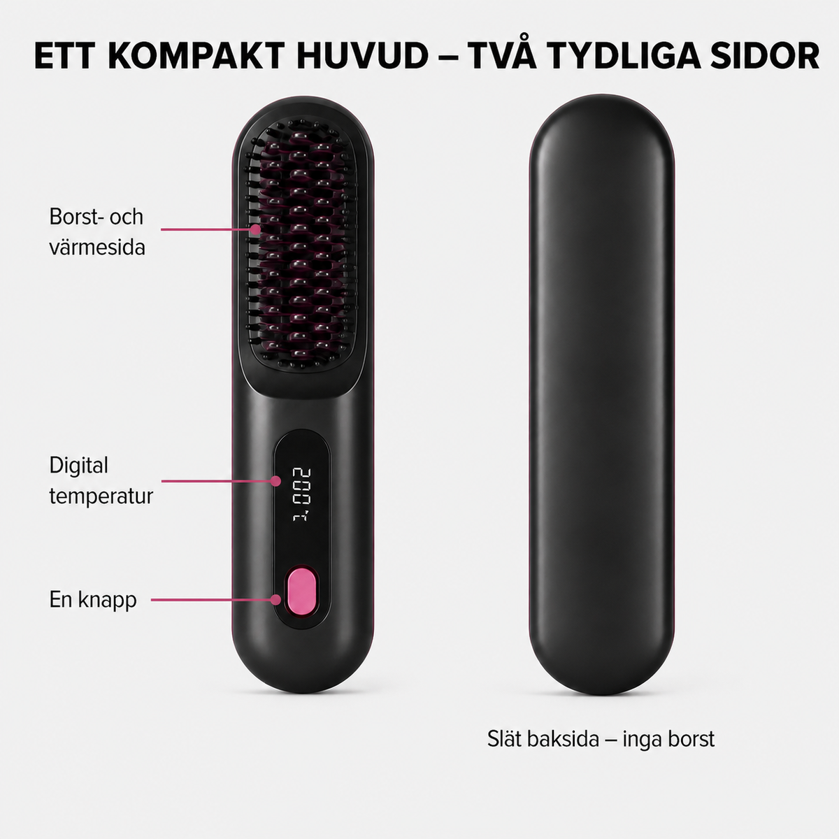 VolymBorste – sladdlös värmeborste för kort hår