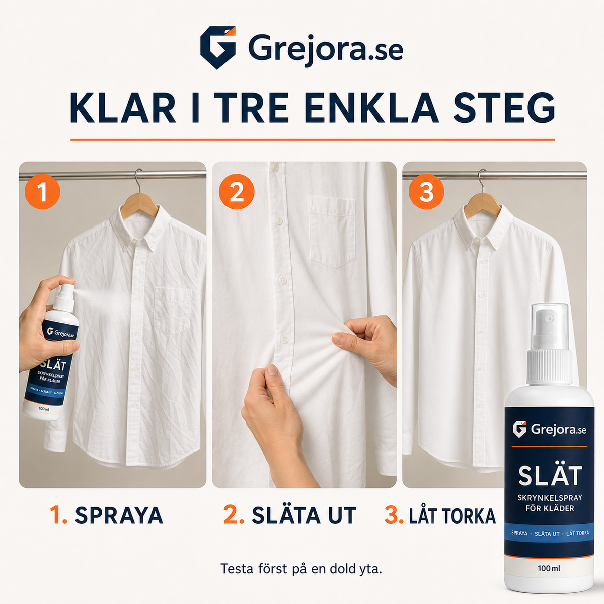 Grejora Slät – skrynkelsläppande klädspray