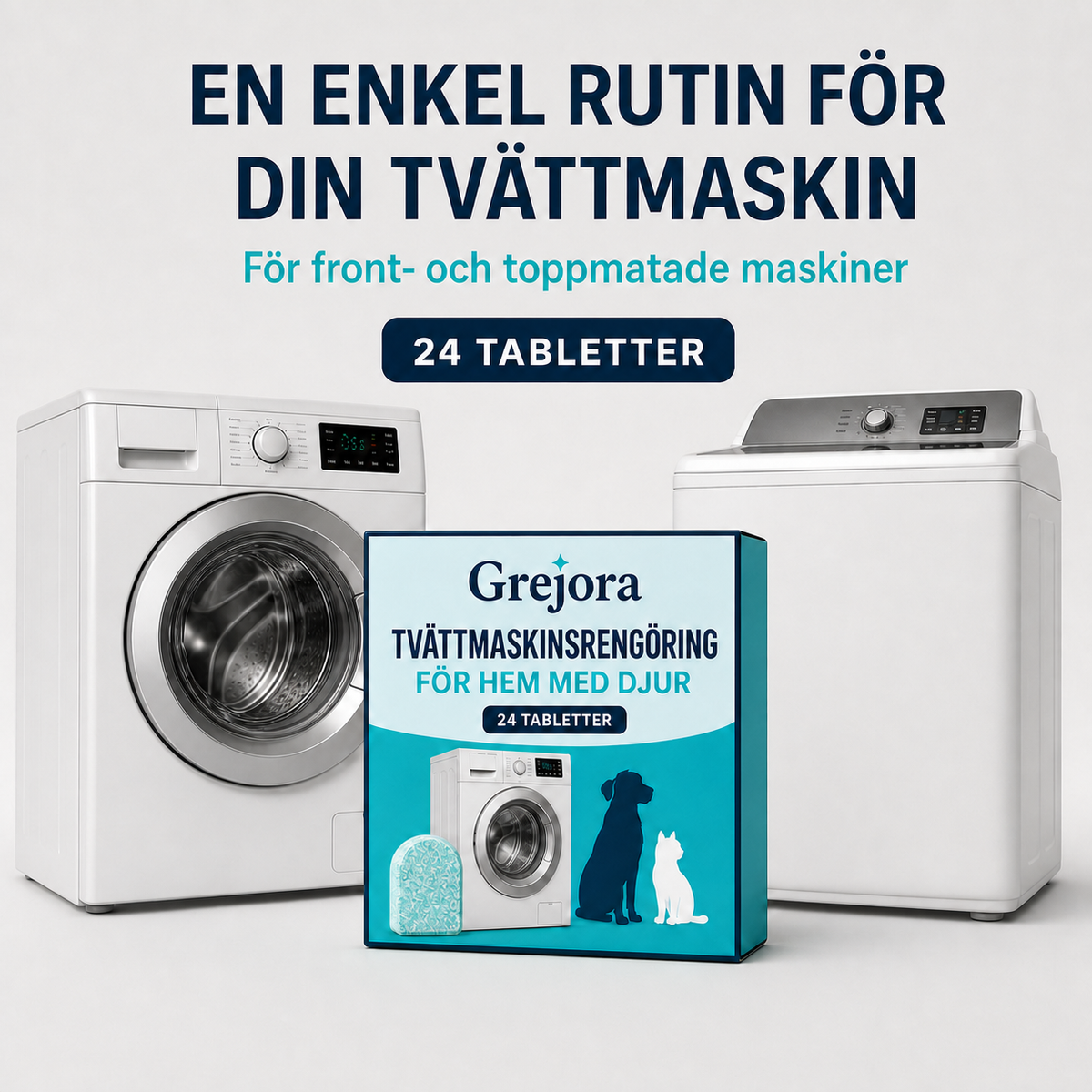 MaskinFräsch – tvättmaskinstabletter för hem med djur, 24 st
