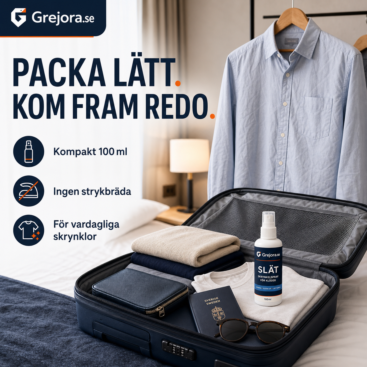Grejora Slät – skrynkelsläppande klädspray