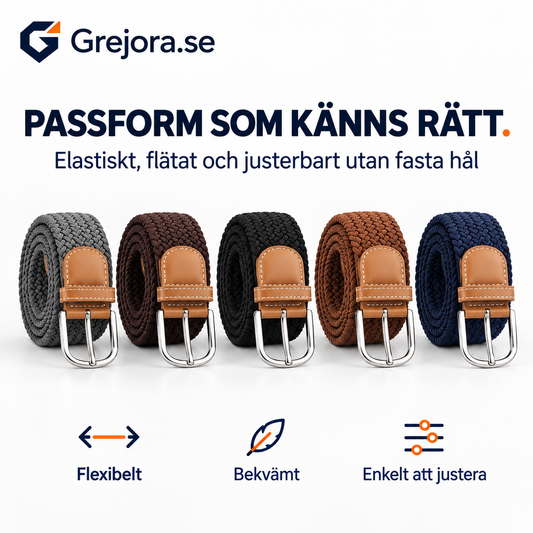 FlexBältet – flätat elastiskt skärp med steglös passform