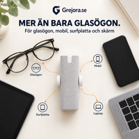 KlarSikt – kompakt rengöringskit för glasögon med spray och mikrofiber