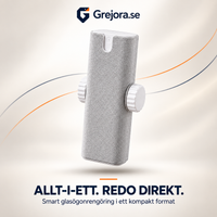 KlarSikt – kompakt rengöringskit för glasögon med spray och mikrofiber