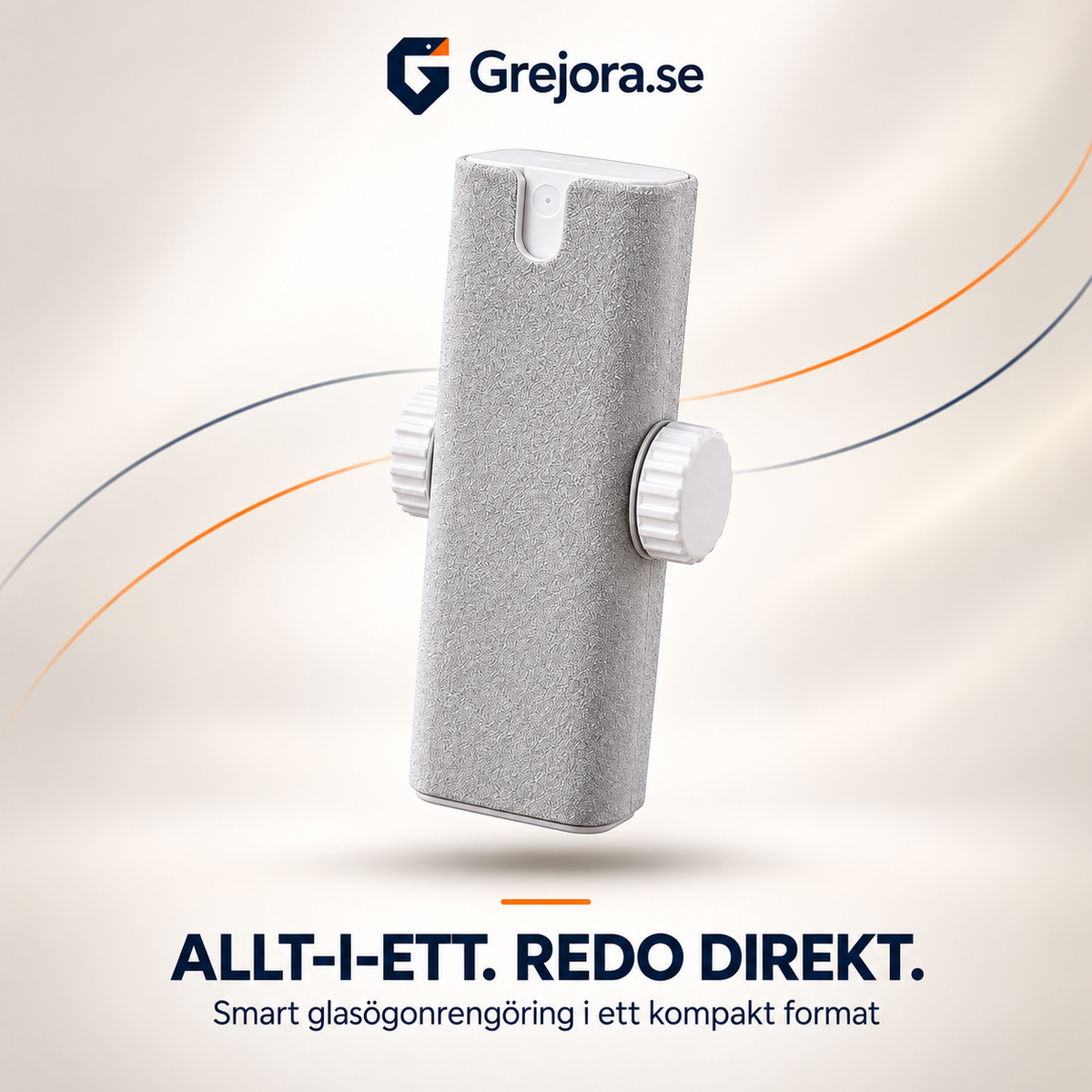 KlarSikt – kompakt rengöringskit för glasögon med spray och mikrofiber
