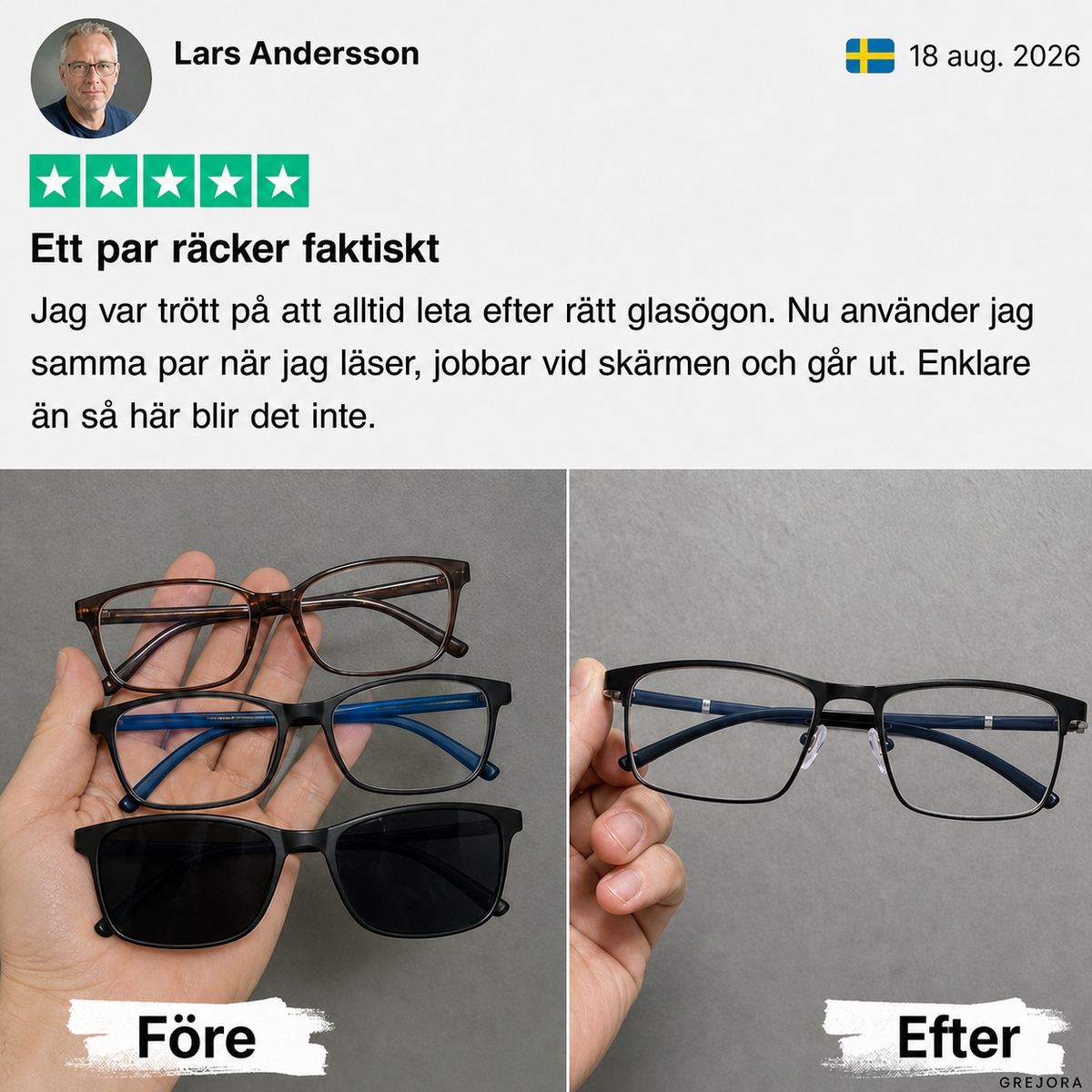 FokusFlex 3-i-1 – progressiva läsglasögon för skärm & sol